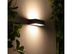 Ledkia Iluminación Exterior-Aplique de Pared Exterior LED 9W Iluminación Doble Cara Galeo 3000K Blanco Cálido Negro