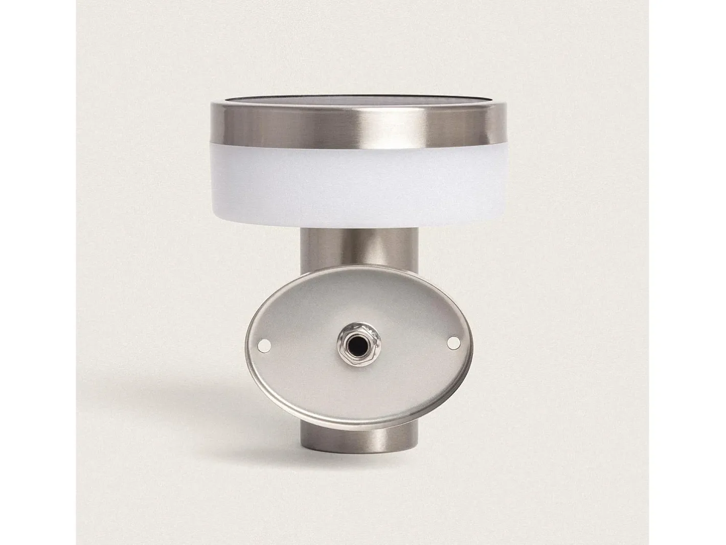 Ledkia Iluminación Exterior-Aplique de Pared Exterior Solar LED 1,5W Acero Inoxidable con Sensor de Movimiento Ashier Plateado