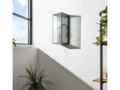 Best Ledkia Aplique de Pared Exterior Metal y Cristal Big Taiga Negro