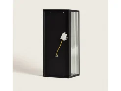 Best Ledkia Aplique de Pared Exterior Metal y Cristal Big Taiga Negro