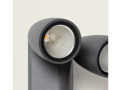 Ledkia Iluminación Exterior-Aplique de Pared Exterior LED 12W Aluminio Abel Dos Focos Oscuro Gris