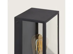 Ledkia Aplique de Pared Exterior Metal y Cristal Zeila Negro