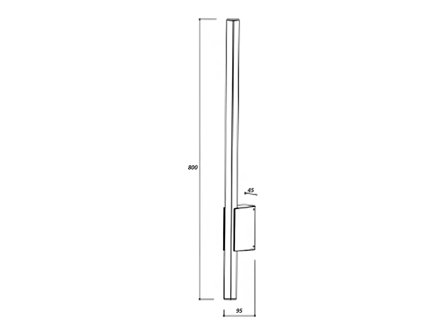 Ledkia Aplique de Pared Exterior Lineal LED 12W 80cm Aluminio Milen Negro Clearance