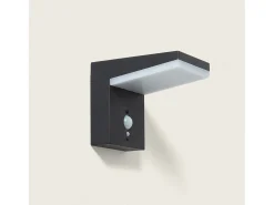 Outlet Ledkia Aplique de Pared Exterior Solar LED 5W Aluminio con Sensor de Movimiento Edwan Negro