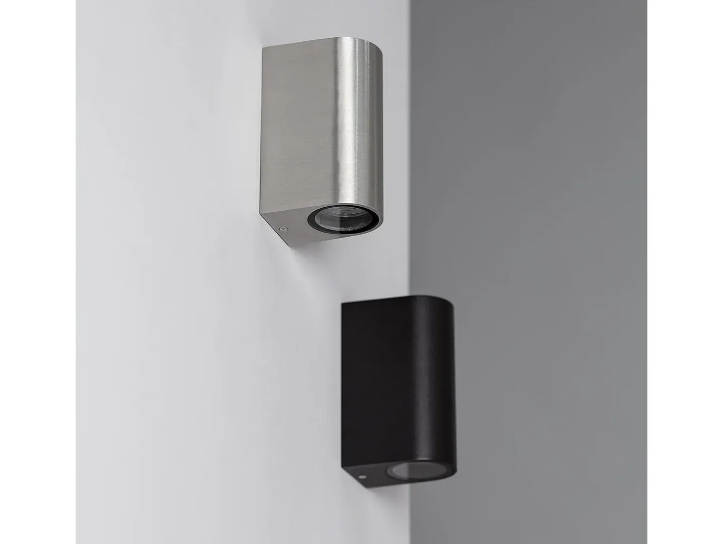 Ledkia Aplique de Pared Exterior Aluminio Iluminación Doble Cara Big Gala Plateado Outlet