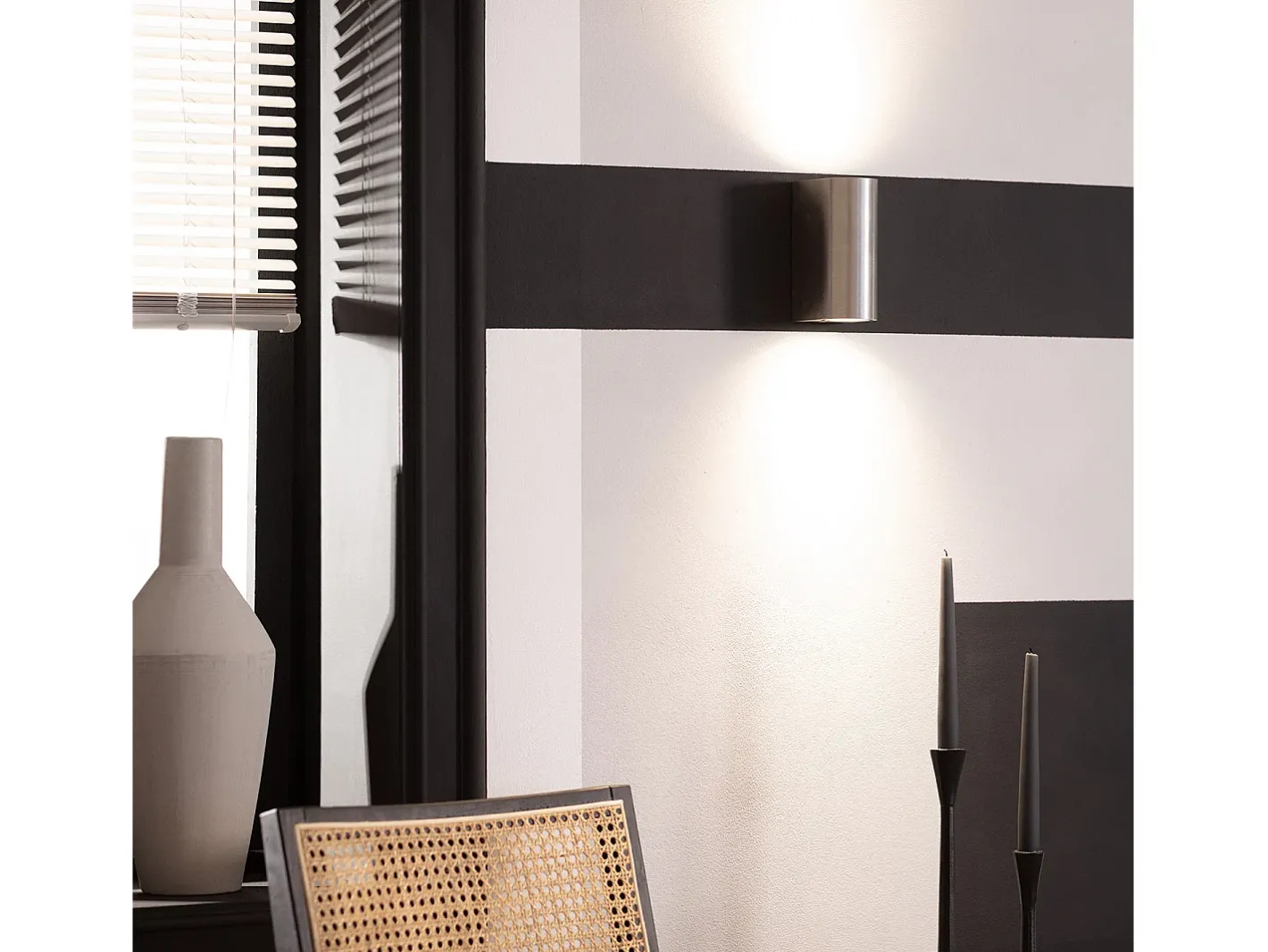 Ledkia Aplique de Pared Exterior Aluminio Iluminación Doble Cara Big Gala Plateado Outlet