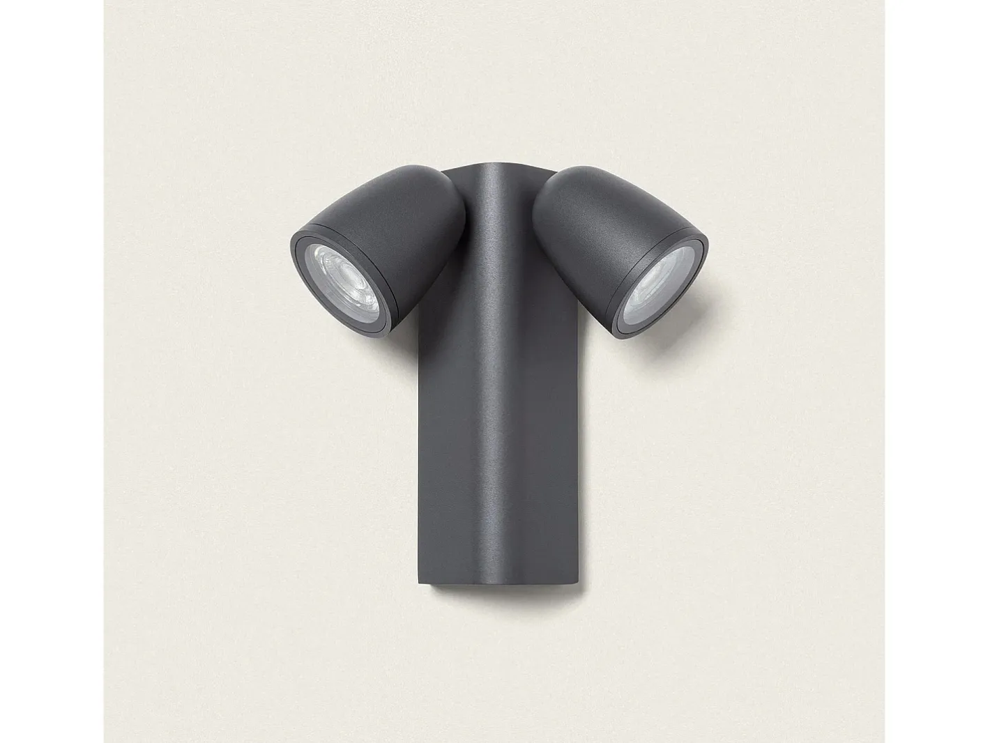 Best Ledkia Aplique de Pared Exterior Aluminio Abel Dos Focos Oscuro Gris