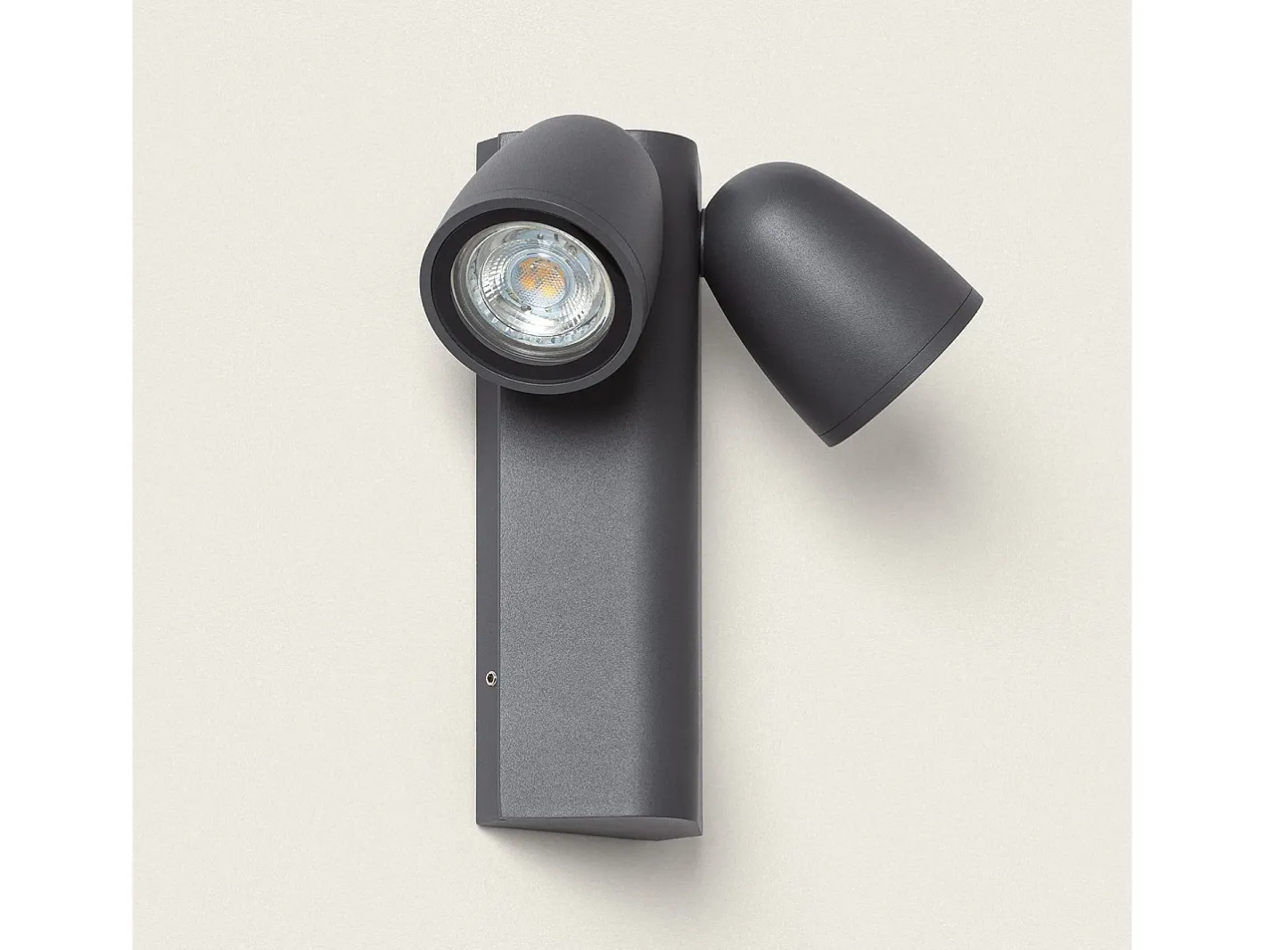 Best Ledkia Aplique de Pared Exterior Aluminio Abel Dos Focos Oscuro Gris