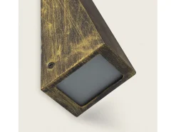 Ledkia Aplique de Pared Exterior Metal y Cristal Ruzafa / Dorado Negro Outlet