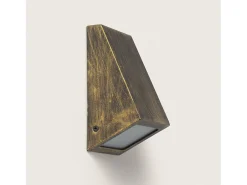Ledkia Aplique de Pared Exterior Metal y Cristal Ruzafa / Dorado Negro Outlet