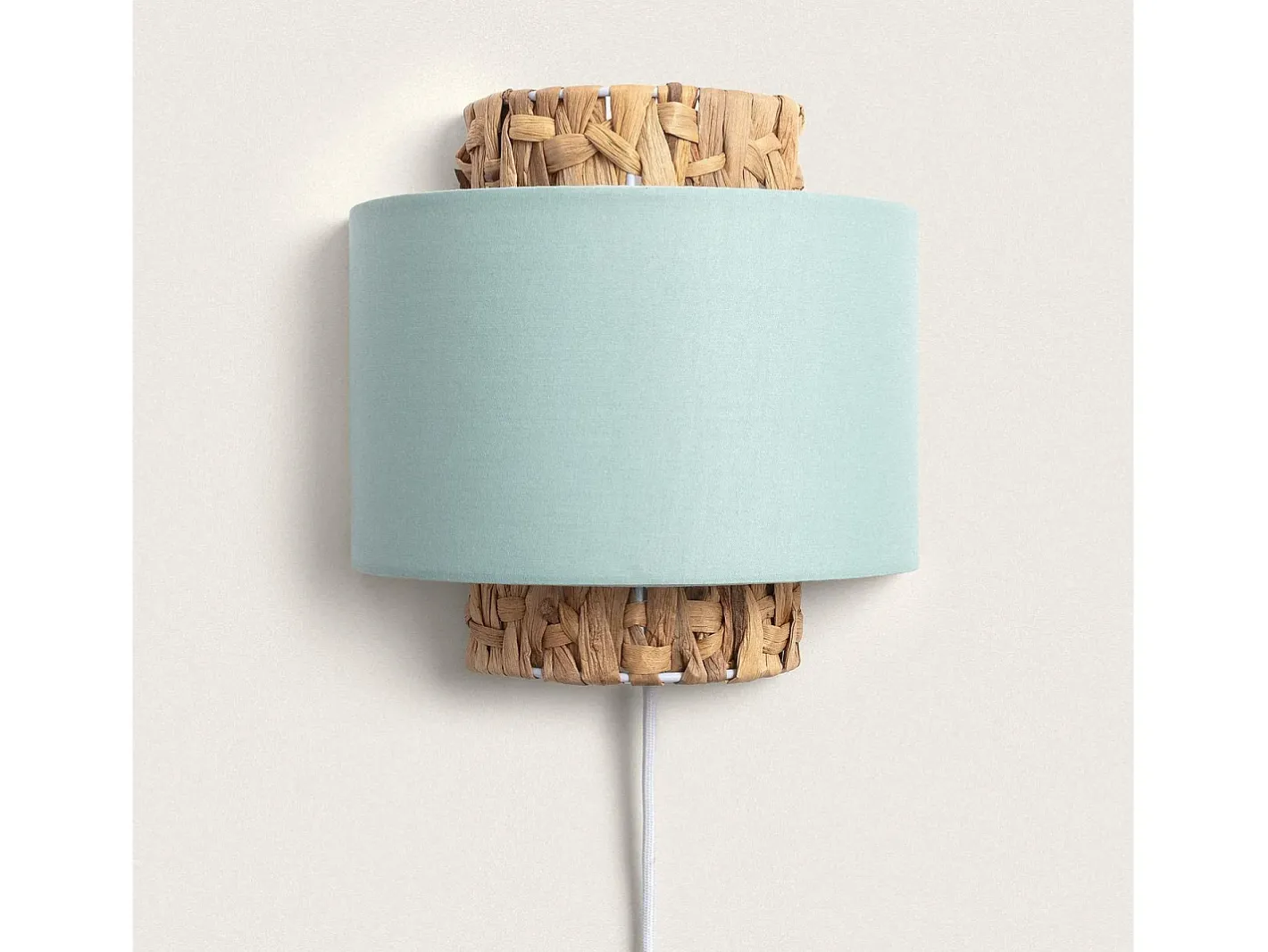 Ledkia Aplique Para Pared-Aplique de Pared Fibras Naturales Orleans Celadón Verde
