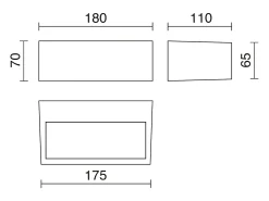Aplique Para Pared-Aplique de pared IONA estilo moderno - L. 18 cm - LED SMD 13W- 1200lm y 3000K - aluminio y - IP44 Gris