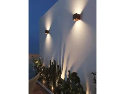Aplique de pared LED Beneito Faure Lek Sensor con sensor de movimiento, 6 W, 3000 K, carga USB-C, IP54 - Aplique de pared Corten Marru00f3n chocolate Online