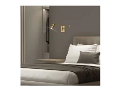 Aplique Para Pared-Aplique de pared led modelo Romeo acabado latón, 8cm(ancho) 63cm (fondo) 12cm(alto). Amarillo