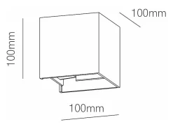 Aplique de pared LED IP54 6,8W con aletas orientables 3000k Negro Discount