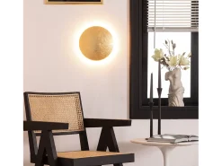 Clearance Ledkia Aplique de Pared LED 18W de Aluminio Iris 3000K Blanco Cálido Dorado