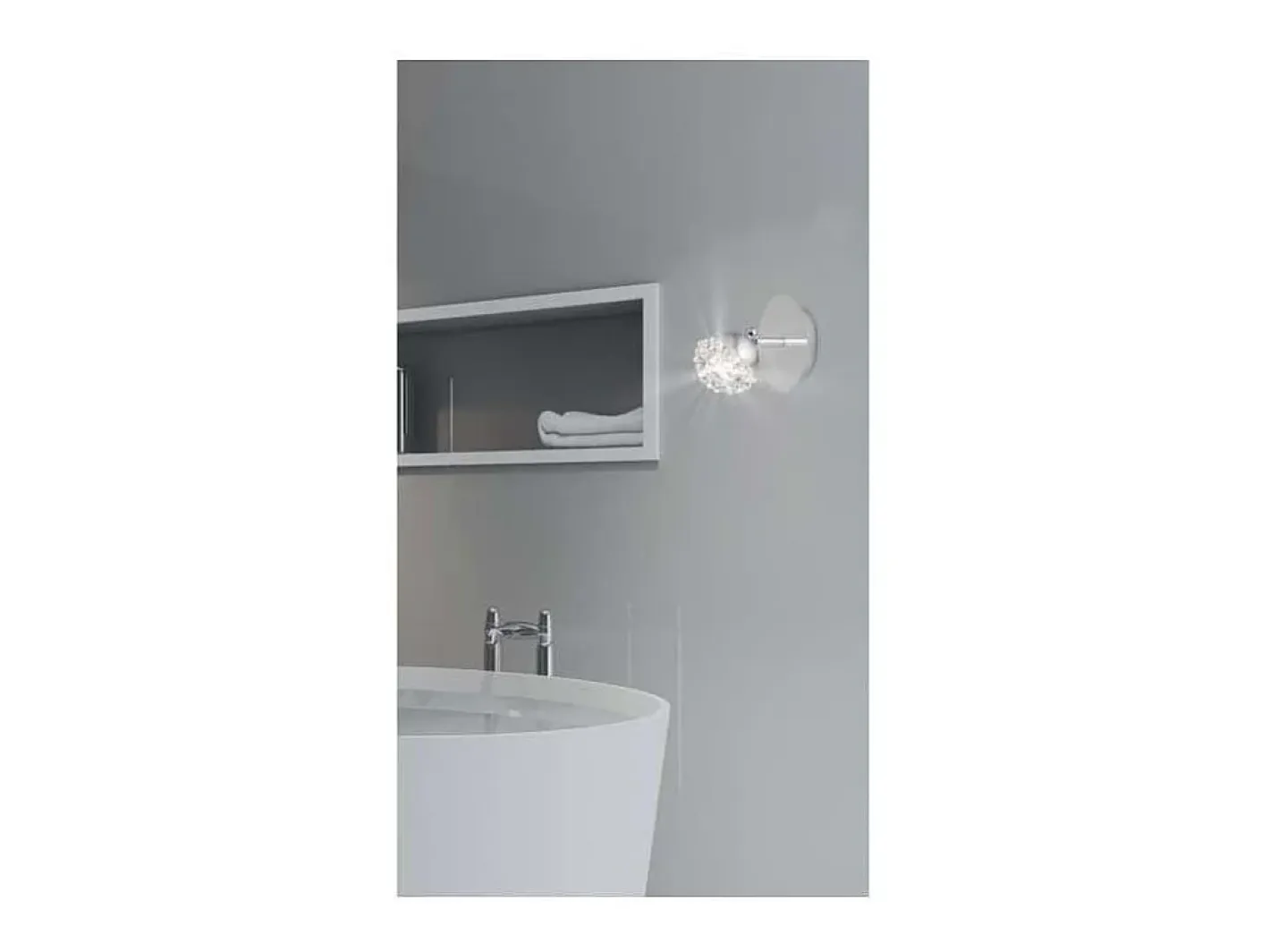 Hot Aplique de pared modelo Azalea acabado cromo 12cm (alto) 12cm(ancho) 7 cm(fondo Gris