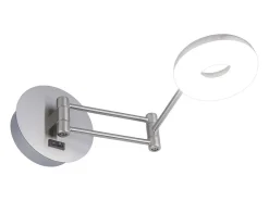 Aplique de pared modelo Damian acabado niquel satinado 10cm(alto) 11cm(ancho) 40cm(fondo) Gris Clearance