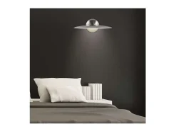 Aplique Para Pared-Aplique de pared modelo Nube acabado niquel satinado 10 cm(alto) 30 cm(ancho) 23 cm (fondo Gris