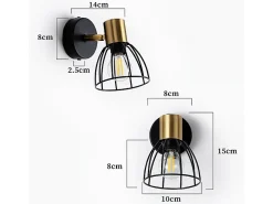 Outlet NETTLIFE Aplique de pared para interior , estilo vintage, , foco de pared de una bombilla, lámpara de pasillo, casquillo E14 (bombilla no incluida) Negro