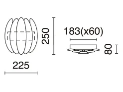 New Aplique de pared PETAL estilo moderno - Alt. 25 cm - LED SMD 20W - 2059lm - 3K - IP20 - acero y oro mate Plateado