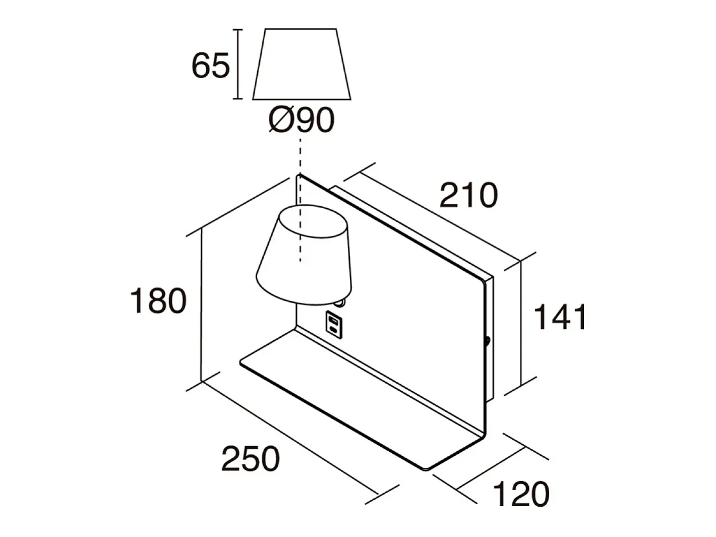 Aplique Para Pared-Aplique de pared SERENE estilo moderno - LED SMD 6W - 732lm Y 3K - IP20 - 350º - on&off y USB - RIGHT-acero y Blanco