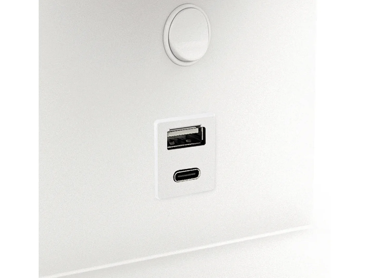 Aplique Para Pared-Aplique de pared SERENE estilo moderno - LED SMD 6W - 732lm Y 3K - IP20 - 350º - on&off y USB - RIGHT-acero y Blanco