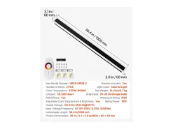Aplique de Pared SucceBuy Exterior, 10 W, Iluminación Exterior de Pared, Lote de 2, Apliques de Pared Modernos RGB 1 m, Ajustable 2700 K-6000 K, Estanco IP65 Negro