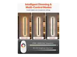 Aplique de Pared SucceBuy Exterior, 10 W, Iluminación Exterior de Pared, Lote de 2, Apliques de Pared Modernos RGB 1 m, Ajustable 2700 K-6000 K, Estanco IP65 Negro