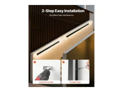 Best Aplique de Pared SucceBuy de Exterior, 10 W, Iluminación Exterior de Pared, Lote de 2, Apliques de Pared Modernos LED, 1 m, Blanco Cálido 3000 K, Estanco IP65 Negro