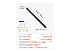 Best Aplique de Pared SucceBuy de Exterior, 10 W, Iluminación Exterior de Pared, Lote de 2, Apliques de Pared Modernos LED, 1 m, Blanco Cálido 3000 K, Estanco IP65 Negro