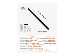 Aplique de Pared SucceBuy Exterior, 18 W, Iluminación Exterior de Pared, Lote de 2, Apliques de Pared Modernos LED 1 m, Ajustable 2700 K-6000 K, Estanco IP65 Negro Discount