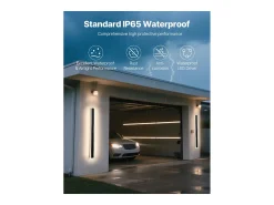 Aplique de Pared SucceBuy Exterior, 18 W, Iluminación Exterior de Pared, Lote de 2, Apliques de Pared Modernos LED 1 m, Ajustable 2700 K-6000 K, Estanco IP65 Negro Discount