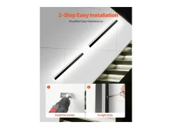 Aplique de Pared SucceBuy Exterior, 18 W, Iluminación Exterior de Pared, Lote de 2, Apliques de Pared Modernos LED 1 m, Ajustable 2700 K-6000 K, Estanco IP65 Negro Discount