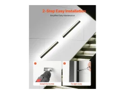 Iluminación Exterior-Aplique de Pared SucceBuy Exterior, 11 W, Iluminación Exterior de Pared, Lote de 2, Apliques de Pared Modernos LED 60 cm, Ajustable 2700 K-6000 K, Estanco IP65 Negro