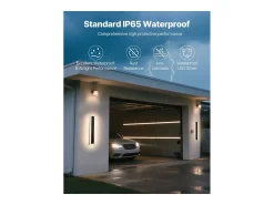 Iluminación Exterior-Aplique de Pared SucceBuy Exterior, 11 W, Iluminación Exterior de Pared, Lote de 2, Apliques de Pared Modernos LED 60 cm, Ajustable 2700 K-6000 K, Estanco IP65 Negro