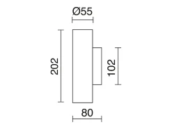 Aplique de pared TANIA estilo moderno - Alt. 20,2 cm - 2X GU10 50W- up&down - acero y - IP20 Blanco Best