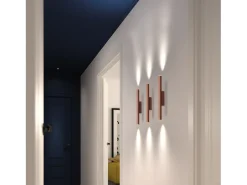 Clearance Aplique de pared TANIA estilo moderno - Alt. 40,8 cm - 2x LED SMD 4W - 400lm y 3K- up&down - acero y - IP40 Blanco