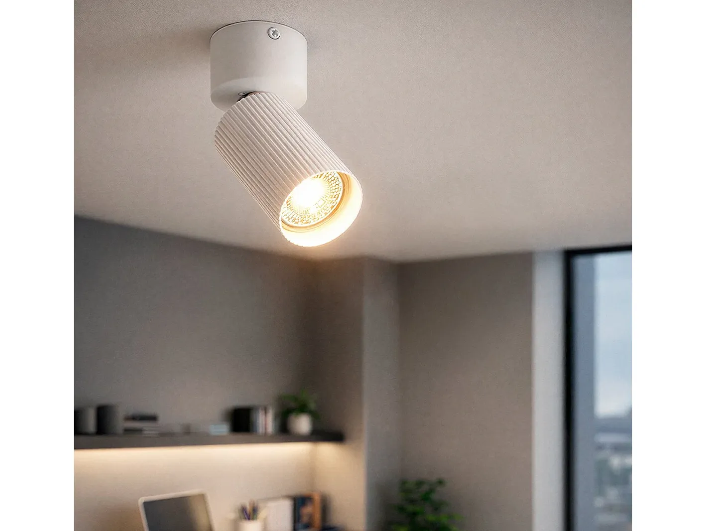 Ledkia Aplique Para Pared-Aplique de Techo Aluminio Aritz 1 Foco Blanco