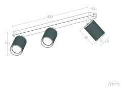 Ledkia Iluminación Exterior-Aplique de Techo Aluminio Breixo 3 Focos Dorado Multicolor