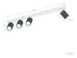 Discount Ledkia Aplique de Techo Aluminio Breixo 4 Focos Dorado