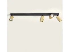 Discount Ledkia Aplique de Techo Aluminio Breixo 4 Focos Dorado