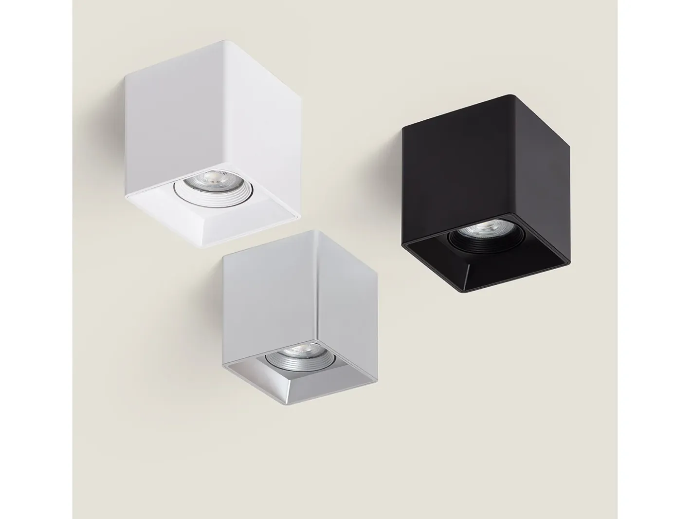Clearance Ledkia Aplique de Techo Cuadrado Space Negro