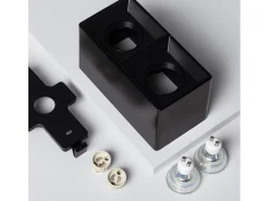 New Ledkia Aplique de Techo Cuadrado Doble con Bombilla GU10 Space 6000K Blanco Frío Negro