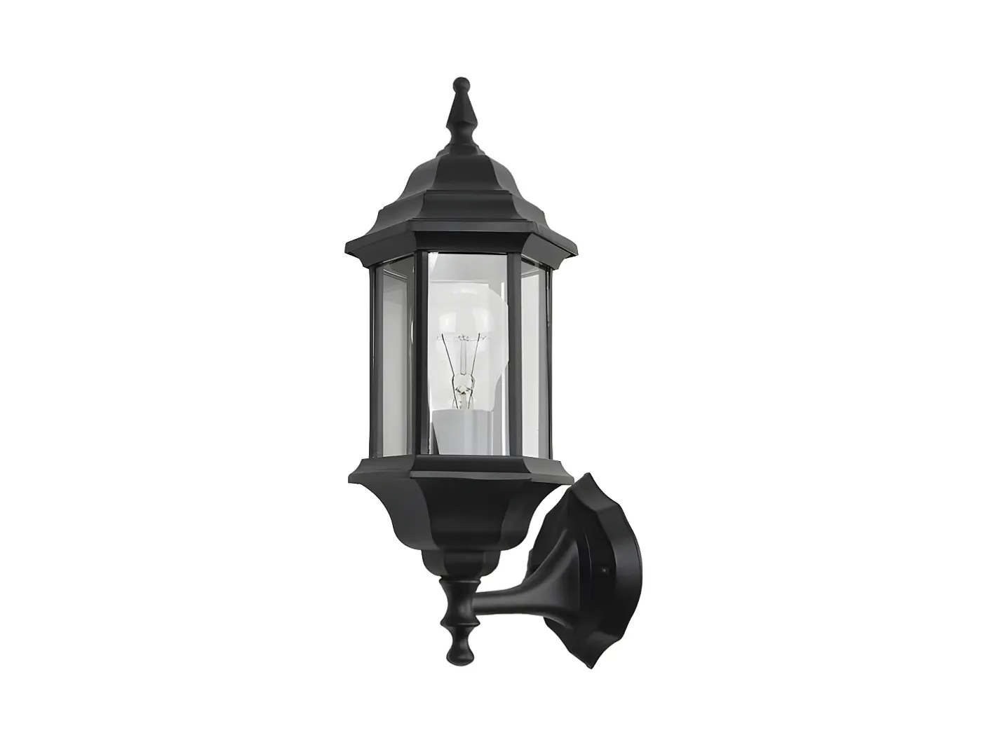 AKUNADECOR Aplique Ext.aluminio Pollux Peq. Ip44 Negro Outlet