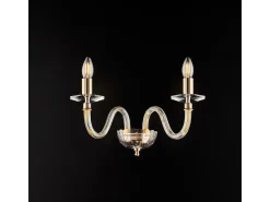 Aplique Para Pared-Aplique Franz en hierro dorado con cristal transparente 2 luces .39 P.25 BL275-AP2-OR Multicolor
