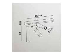 Plafón-Aplique LED 3 luces BAMBU orientable cilíndrico Perenz Blanco