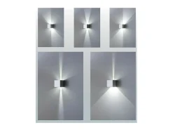 Aplique LED Cubetto IP54 6,5W con aletas orientables Blanco Hot