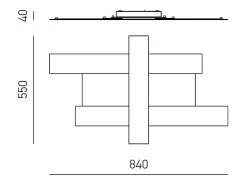 Aplique Para Pared-Aplique LED de diseño moderno 40W gris tórtola - Estructura geométrica de acero, luz cálida 3000K, 2620lm, ancho 84 cm, IP20 Marru00f3n chocolate