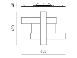 Sale Aplique LED de diseño moderno 30W gris tórtola - Estructura geométrica de acero, luz cálida 3000K, 2620lm, ancho 65,5 cm, IP20 Marru00f3n chocolate